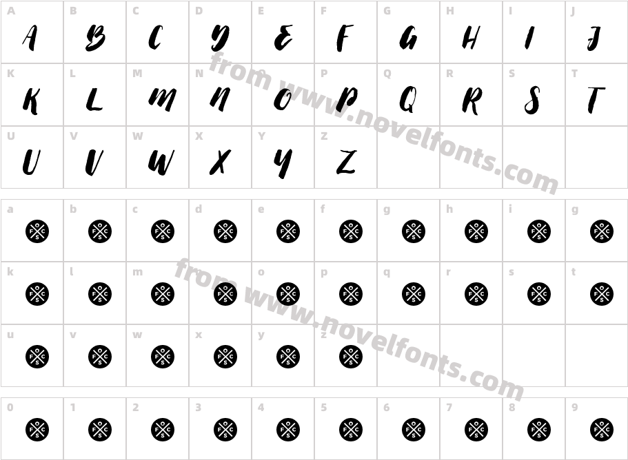 Thick Brush DemoCharacter Map