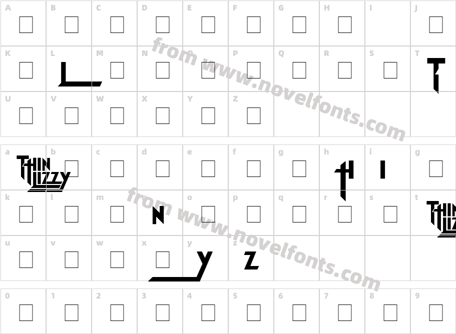 Thin Lizzy JailbreakCharacter Map