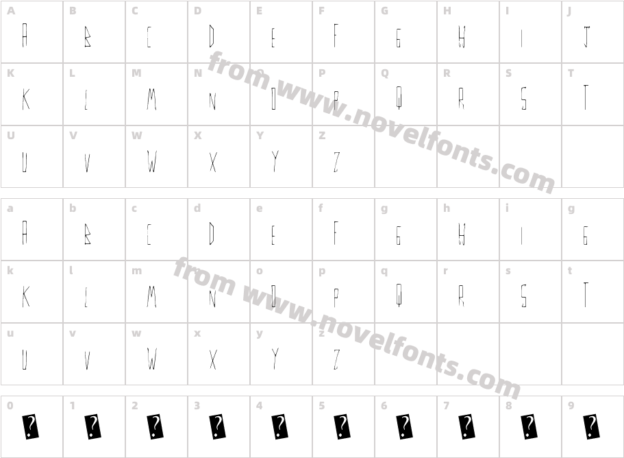 ThinFineCharacter Map