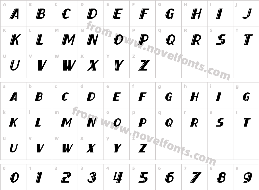 Thirty-Seven ItalicCharacter Map