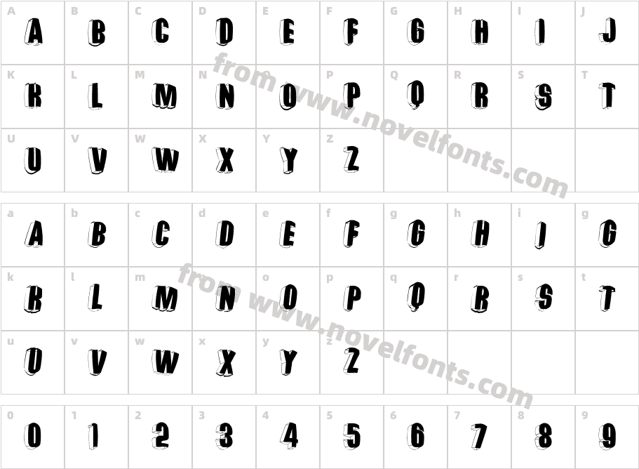 ThreeDimRightwardsRoundCharacter Map