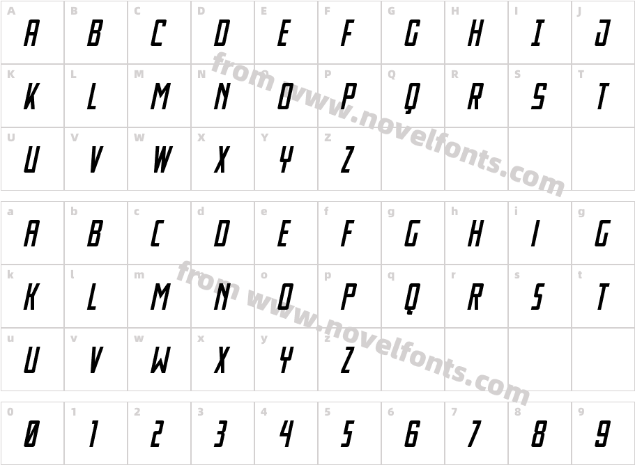 Thunder Nova Semi-ItalicCharacter Map