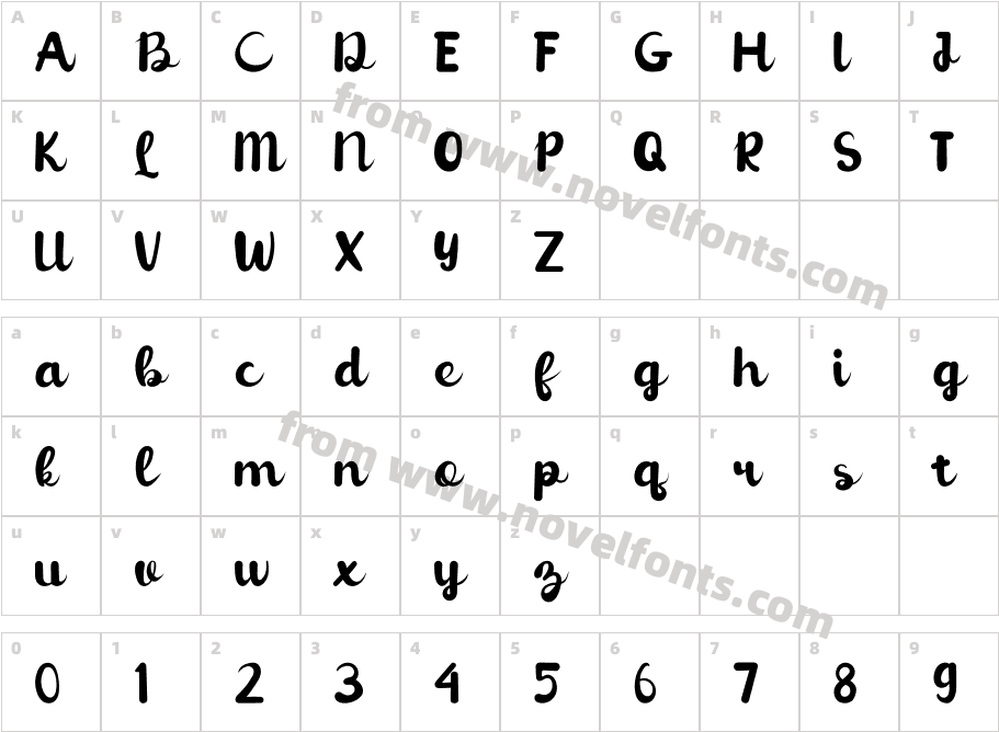 ThymeStripRegularCharacter Map