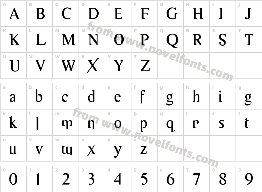 Thymesans96Character Map