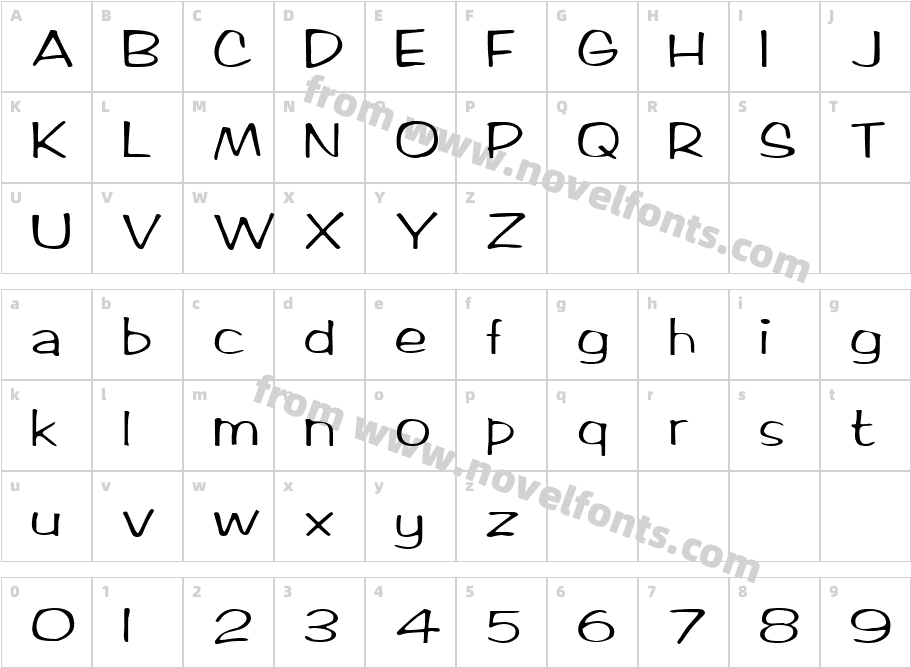 Ticard RegularCharacter Map