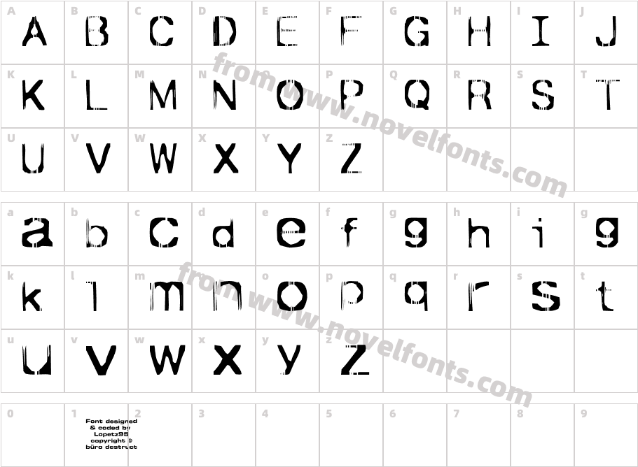 Ticket-BoldCharacter Map