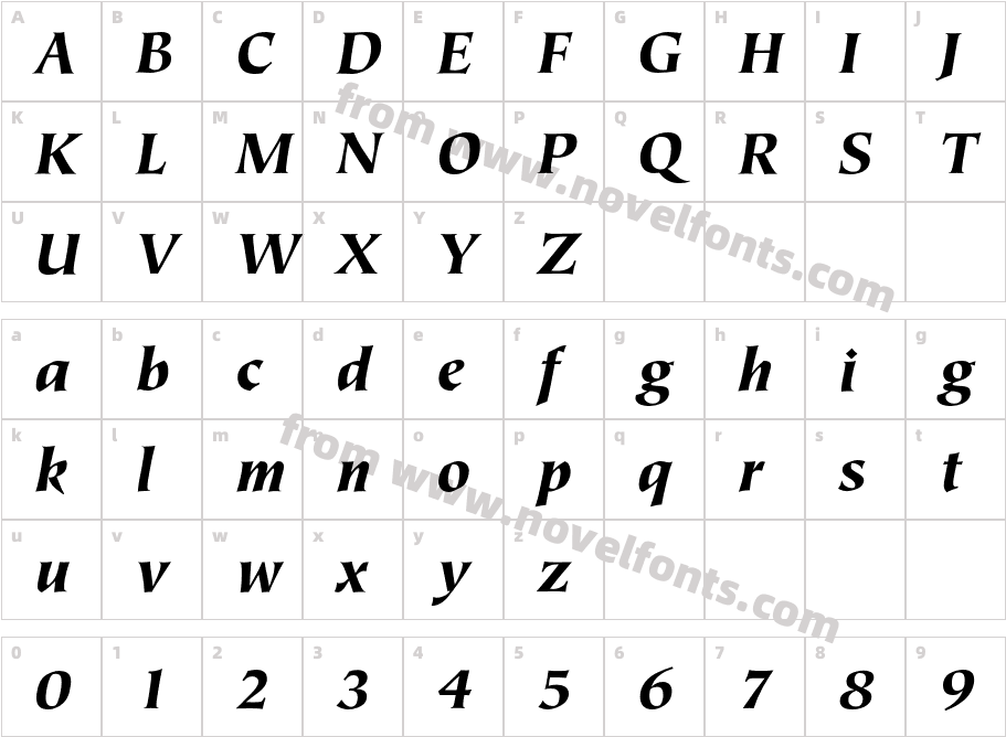 TiepoloEF-BlackItalicCharacter Map