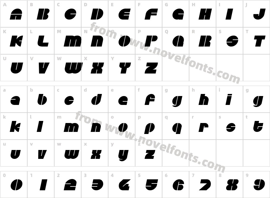 Discotheque ItalicCharacter Map