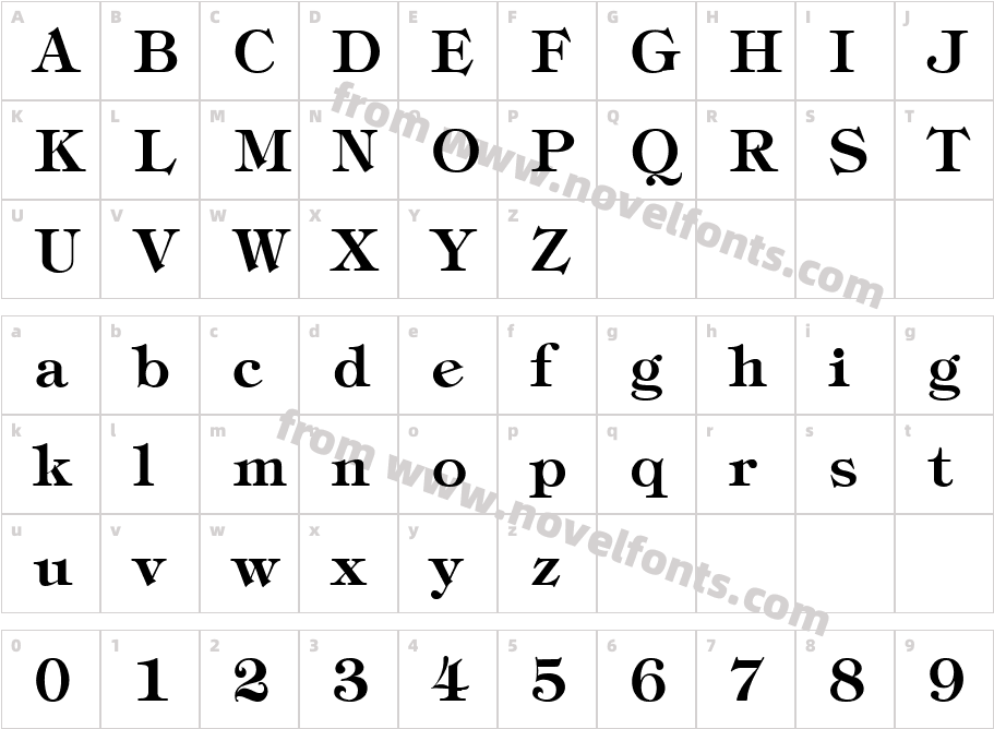 Tiffany-BoldCharacter Map