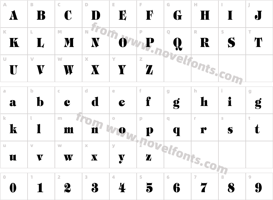 Tiffany-Heavy-Bold CnCharacter Map