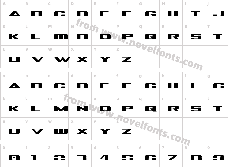 Tigershark ExpandedCharacter Map