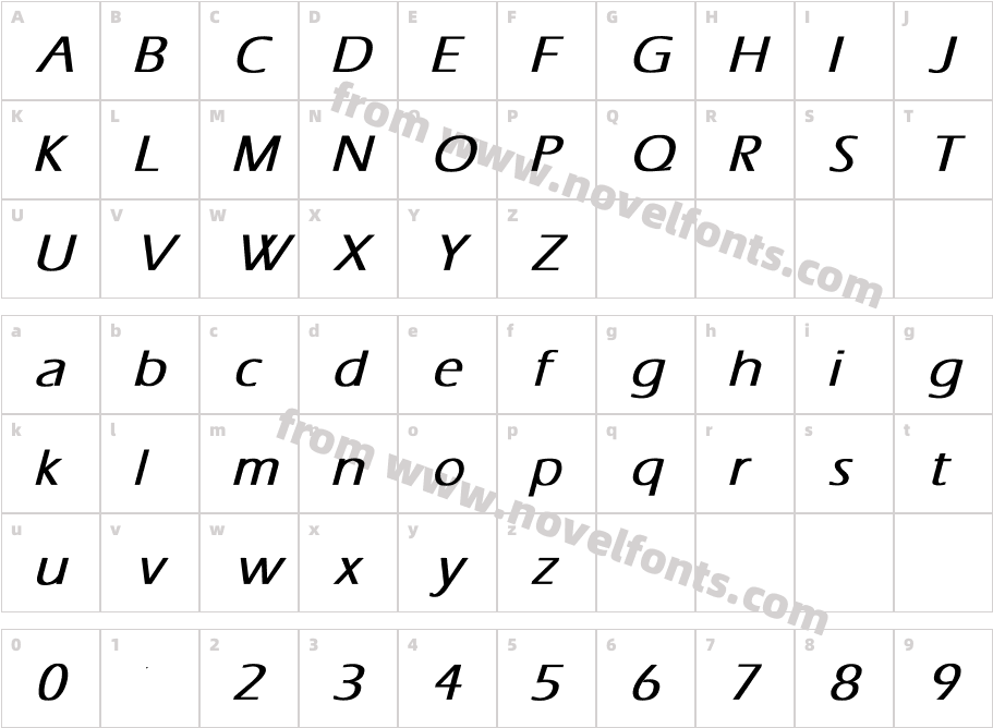 Tili Bold ItalicCharacter Map