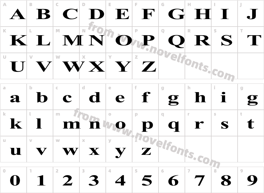 Times Roman Ex BoldCharacter Map