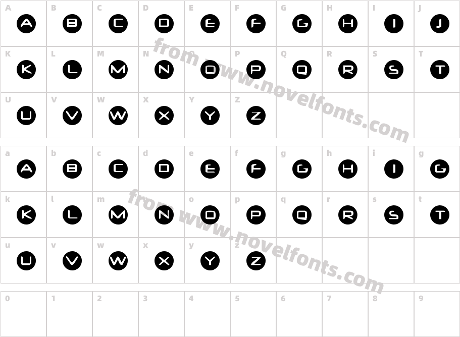 DiskobollCharacter Map