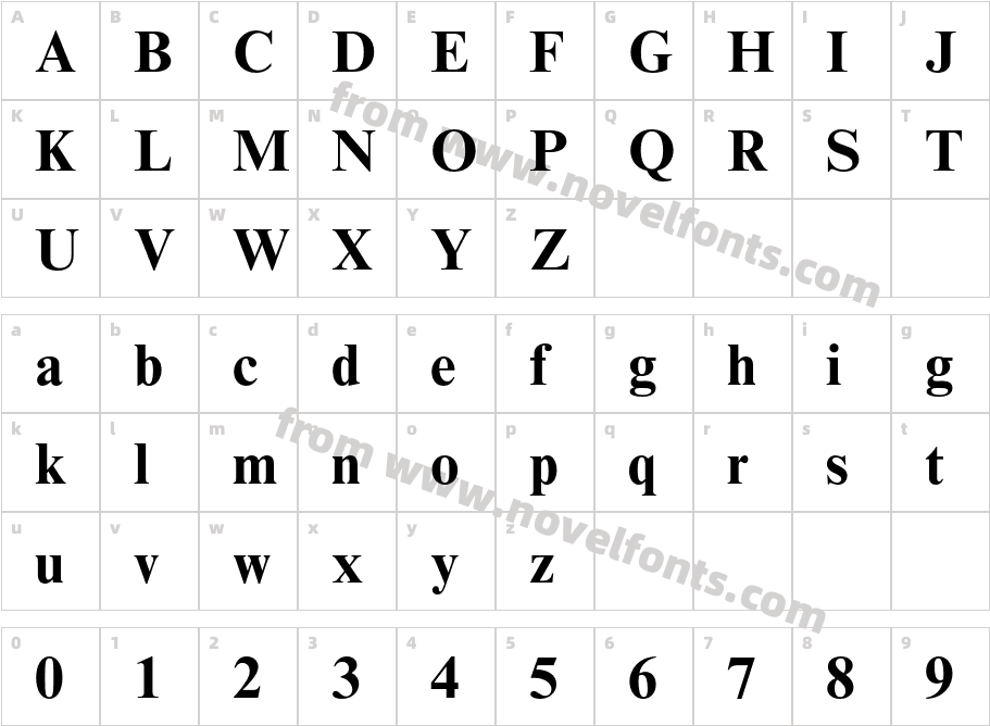 TimesNRMT-BoldCharacter Map