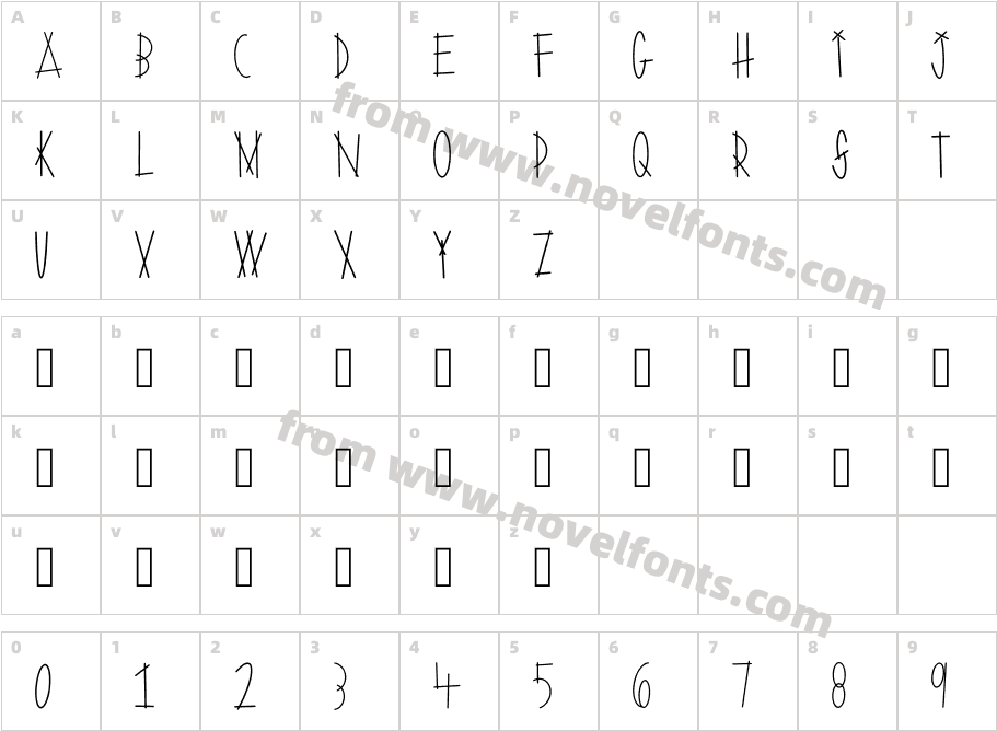 Tipi RegularCharacter Map