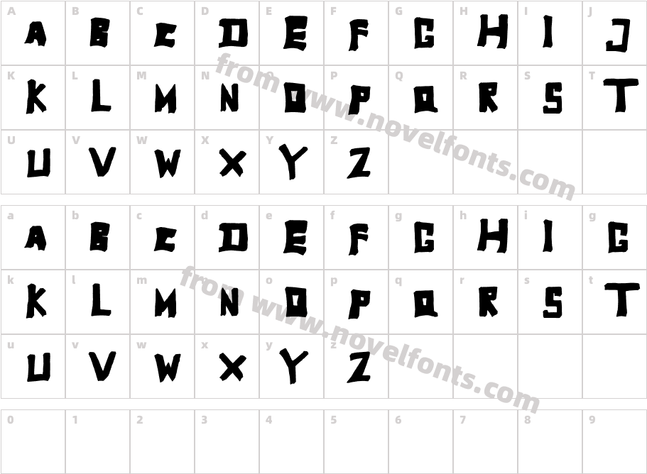 TobyFont-FullreducedCharacter Map