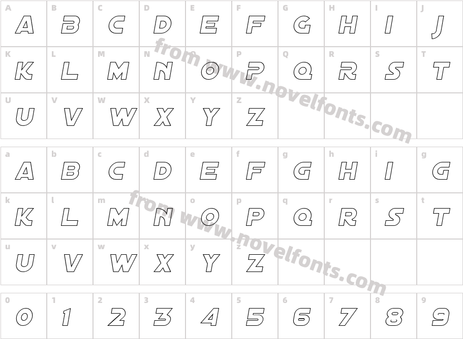 Distant Galaxy Outline ItalicCharacter Map