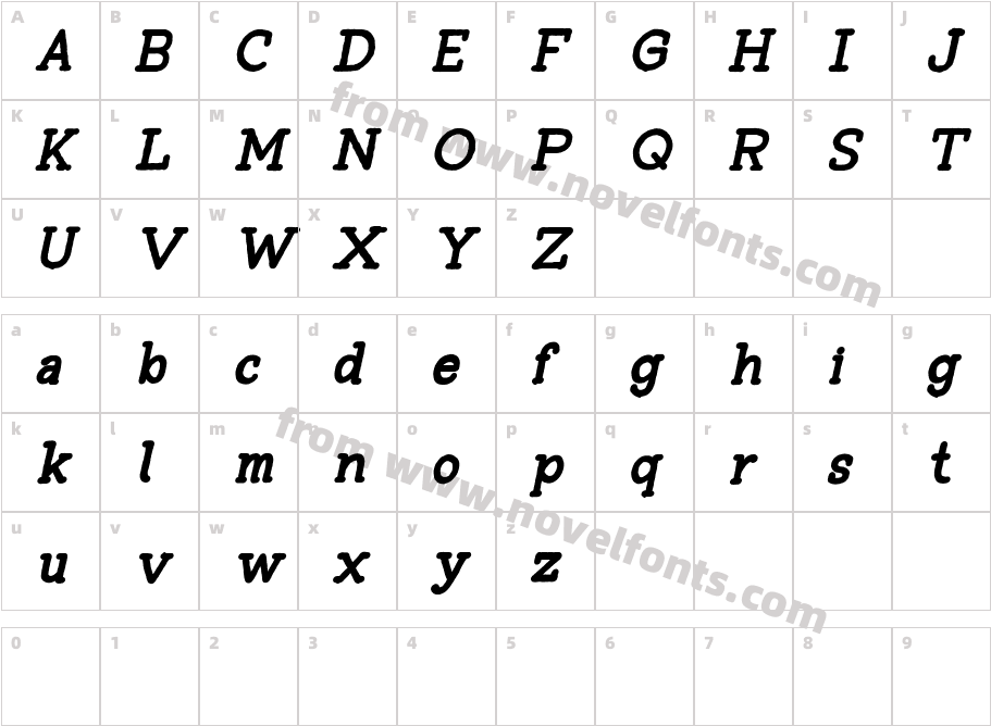 Tompkins DEMO Bold ItalicCharacter Map