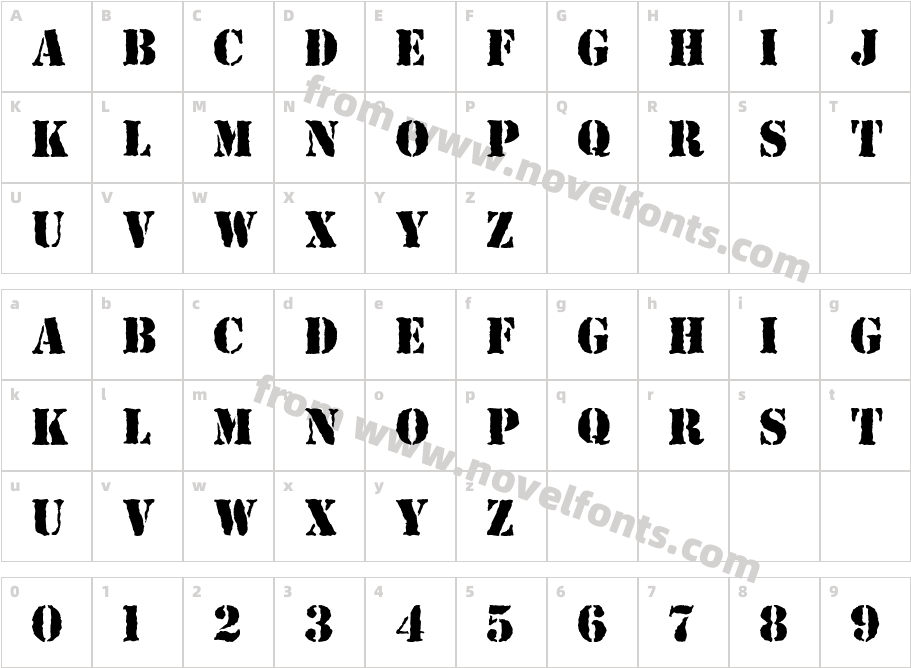 Top Secret Without Lines BoldCharacter Map