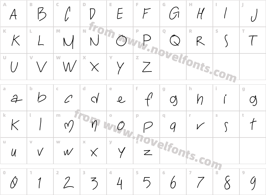 ToralfontClassicCharacter Map