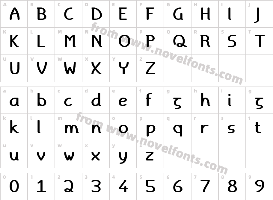 Torid BoldCharacter Map