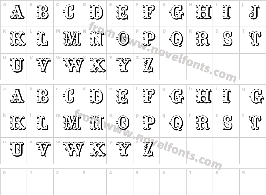 Toskanische Egyptienne InitialenCharacter Map