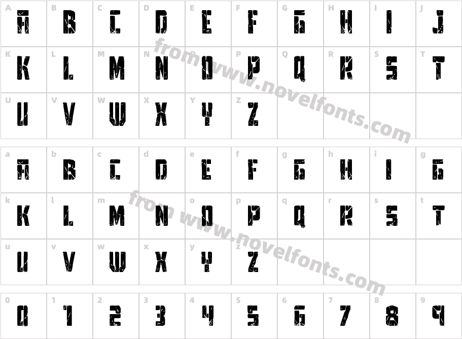 Tower Ruins CondensedCharacter Map