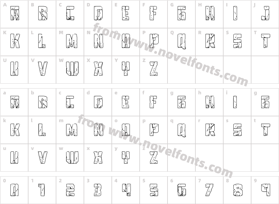 Tower Ruins OutlineCharacter Map