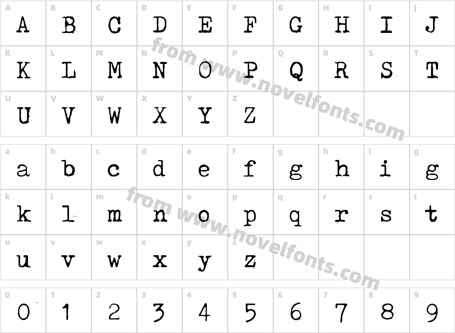 Tox TypewriterCharacter Map