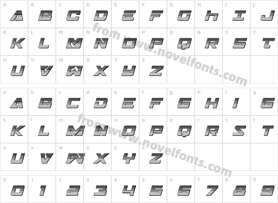 Trans-America Chrome ItalicCharacter Map