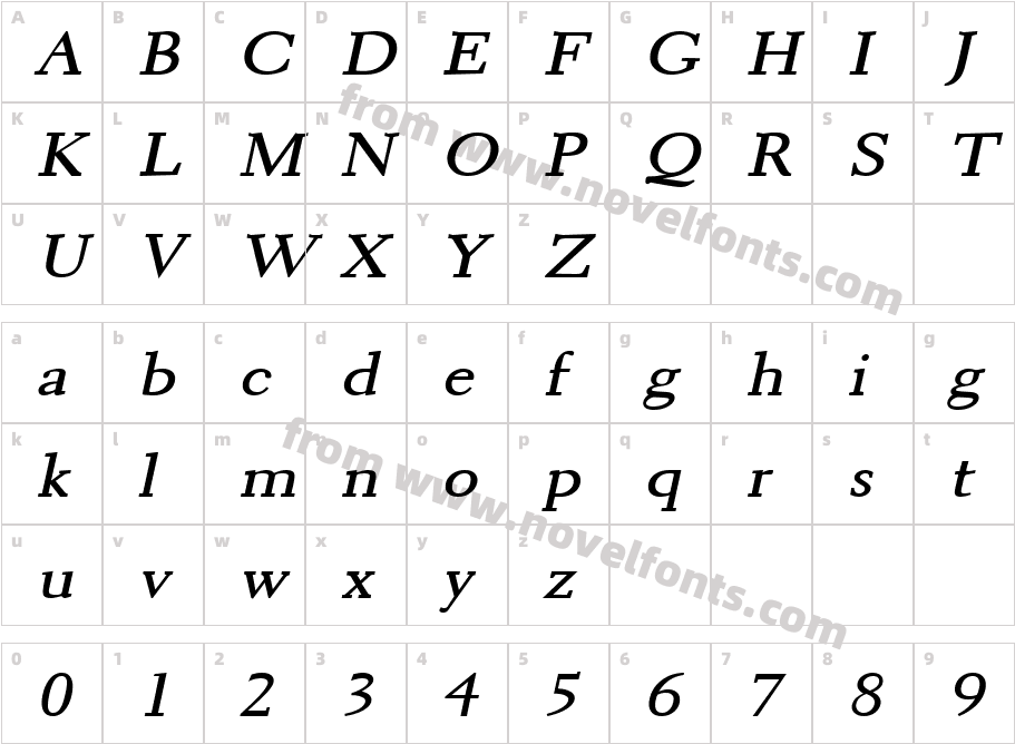 Transit 2 Wide BoldItalicCharacter Map