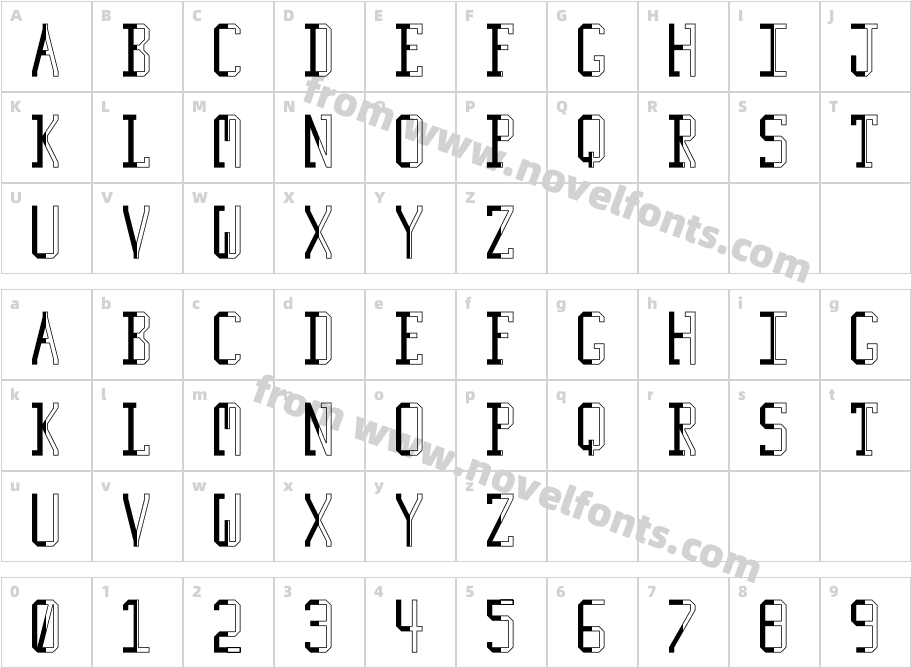 Traveler's TypefaceCharacter Map