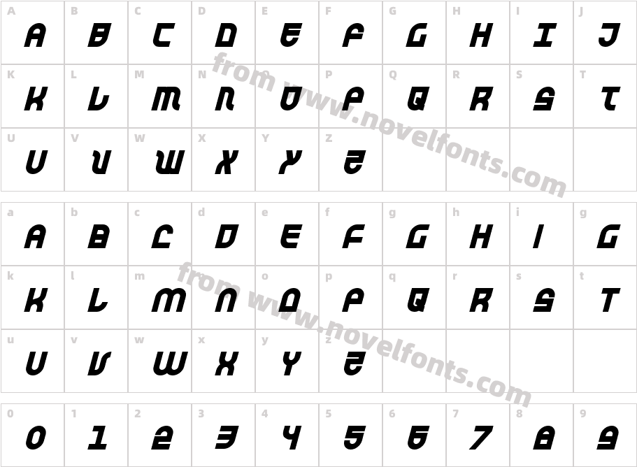 Trek Trooper Bold ItalicCharacter Map