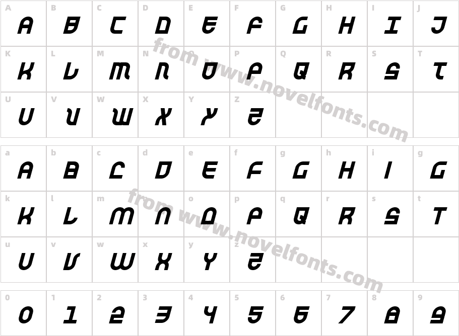 Trek Trooper ItalicCharacter Map