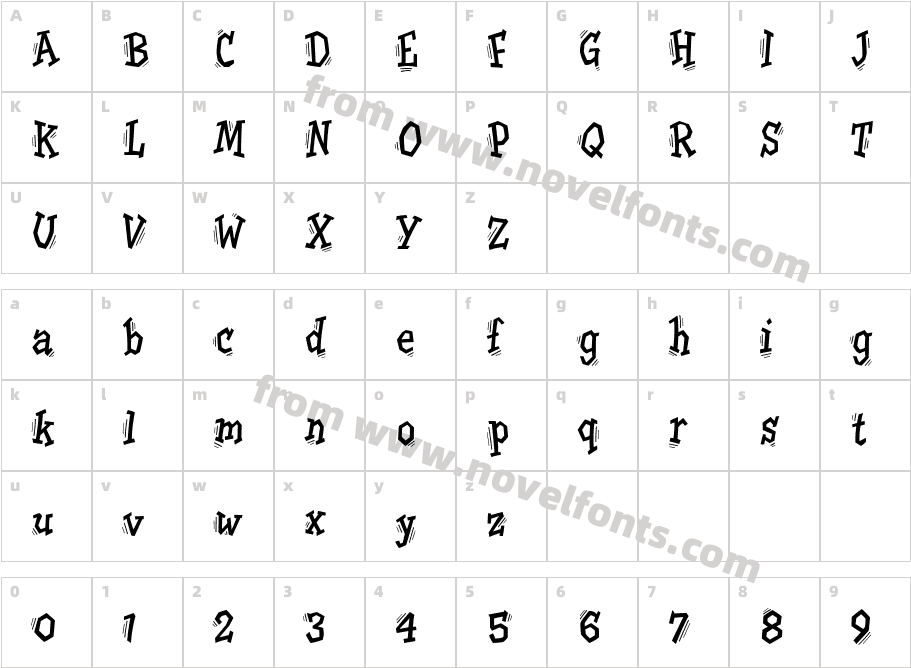 TremorITC TTCharacter Map