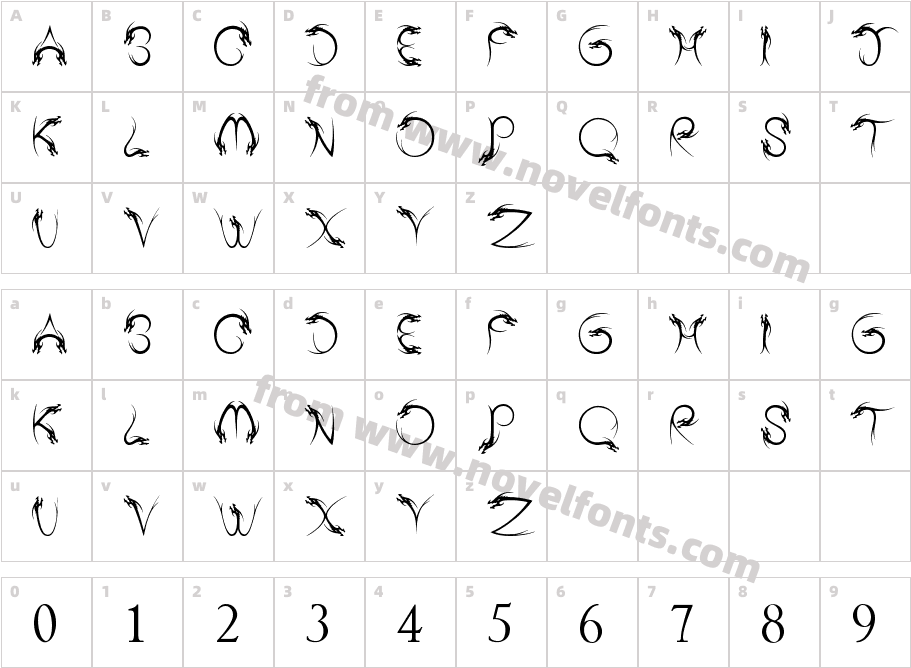 Tribal DragonCharacter Map