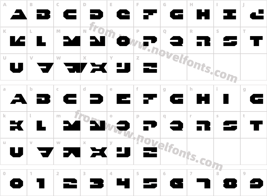 Trigger Man ExpandedCharacter Map