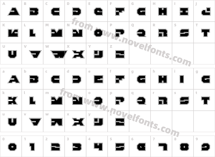 Trigger Man Pro RegularCharacter Map