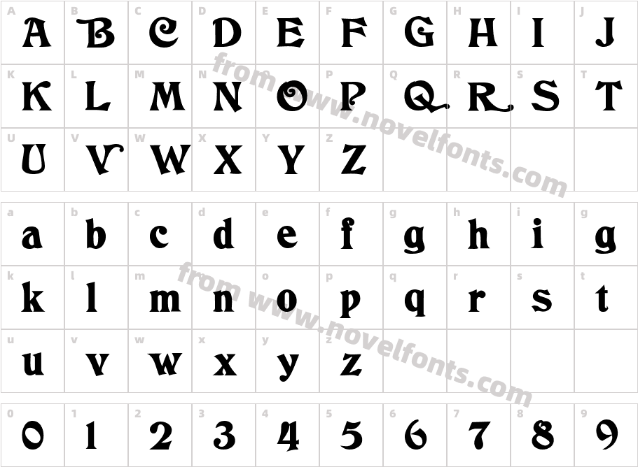 Tringle BoldCharacter Map