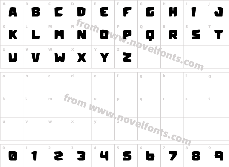 Trinta_quatro BoldCharacter Map