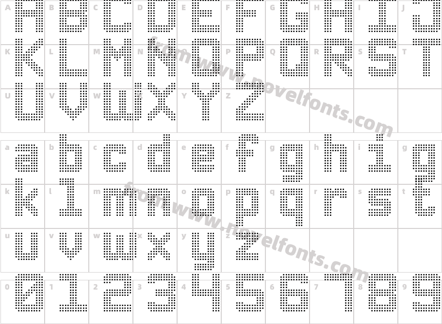 Triple Dot Digital-7Character Map