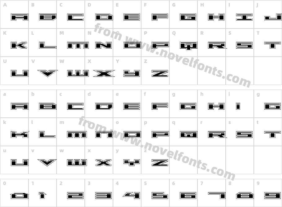 Trireme Laser AcademyCharacter Map