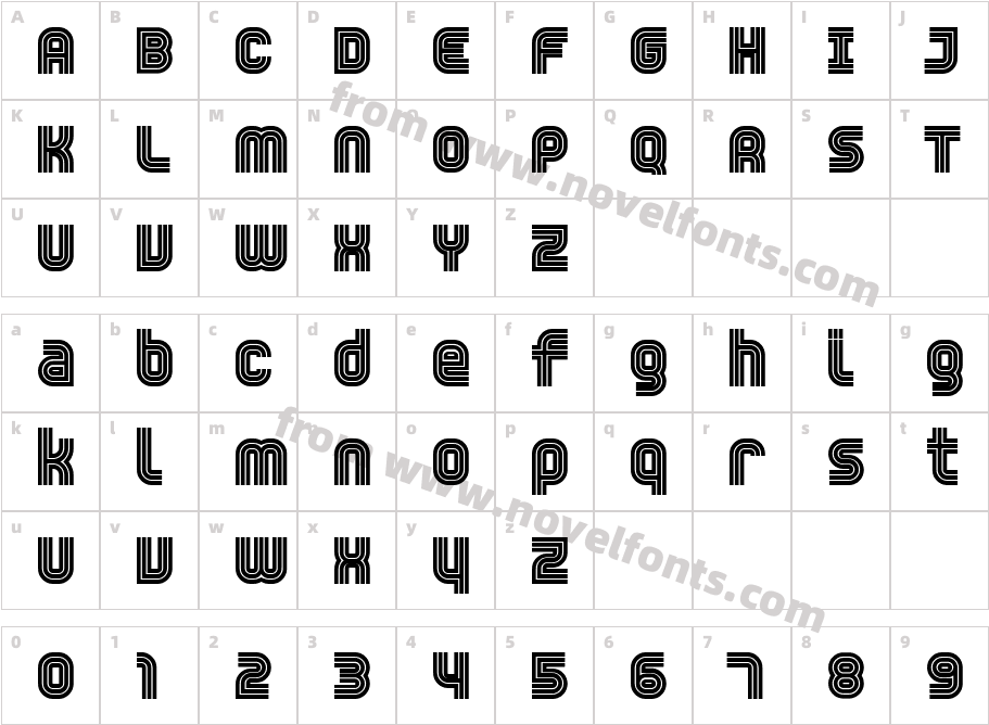 Trisect ExtraBoldCharacter Map