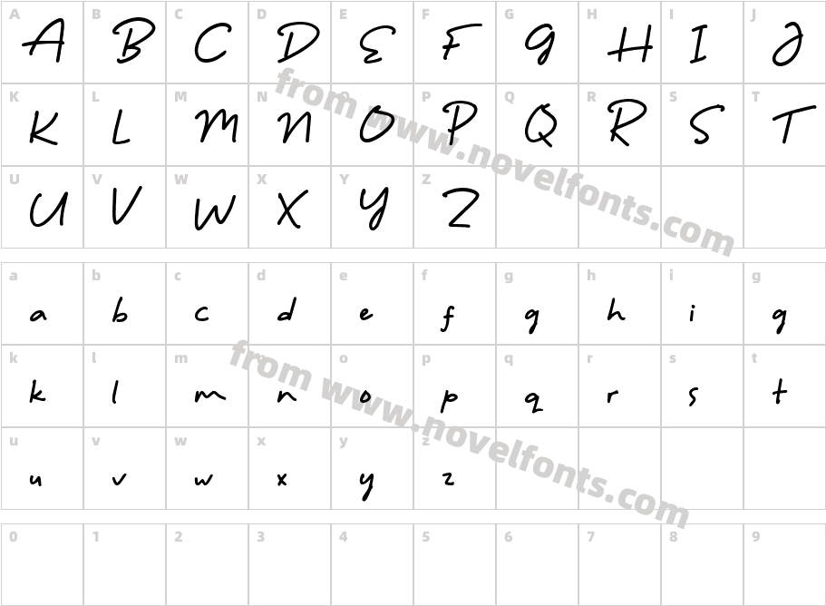 Troye Free ScriptCharacter Map