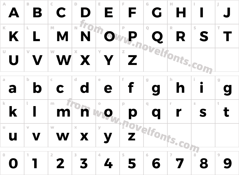 Trueno BoldCharacter Map