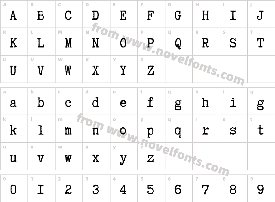 Truetypewriter PolyglOTTCharacter Map