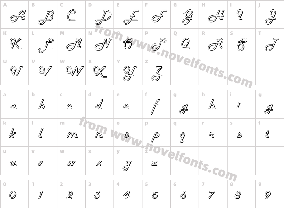 Tubula Script SSiCharacter Map