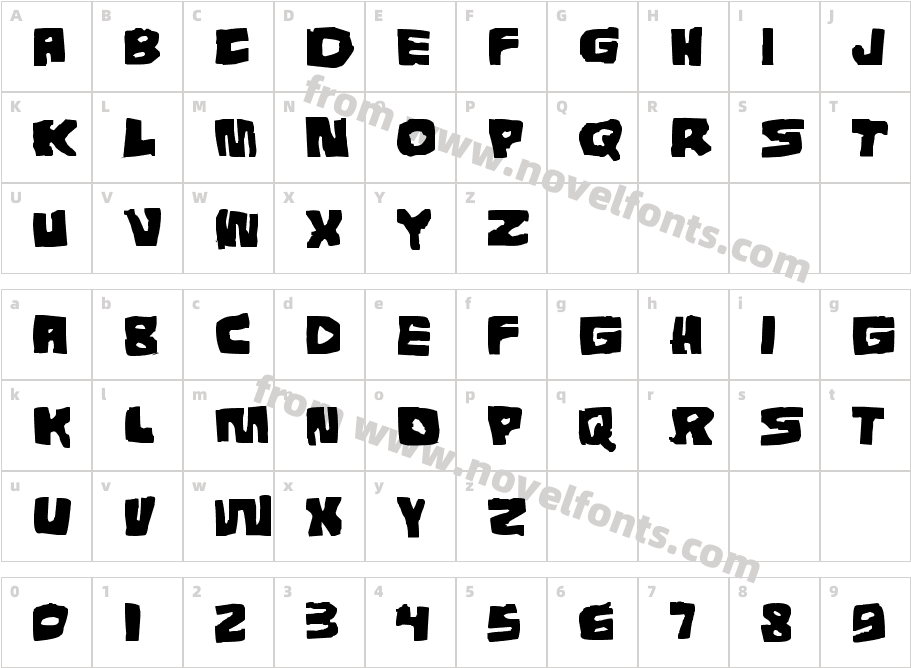 TunnepintaCharacter Map