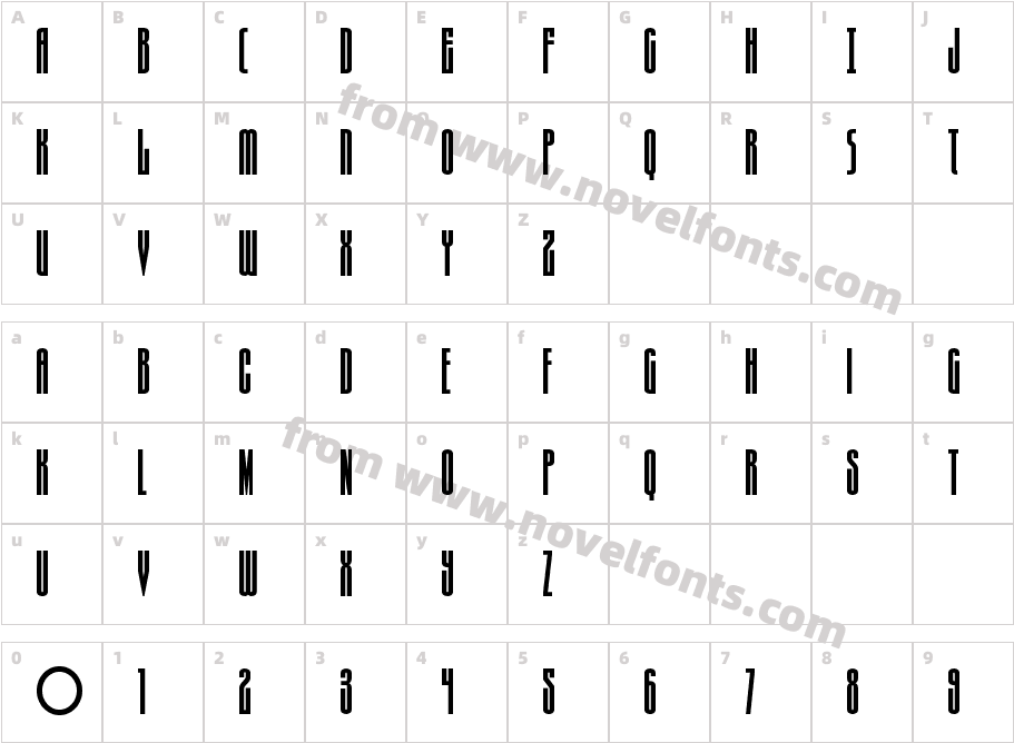 Turb0lence CondensedCharacter Map